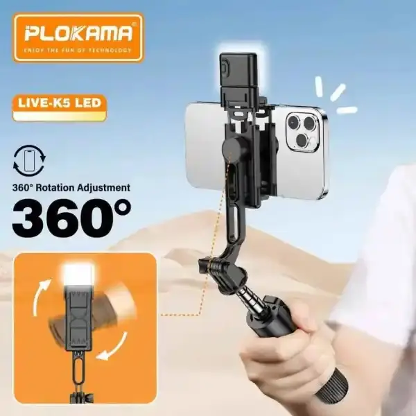 Plokama LIVE-K5 LED Selfie Stick - Shopo.lk Sri Lanka