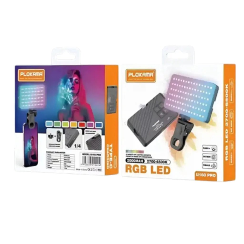 Plokama U160 Pro Rechargeable RGB LED Light - photo 3 - Shopo.lk