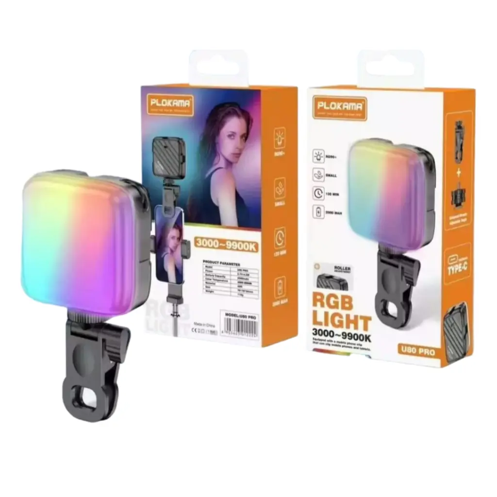 Plokama U80 Pro Portable RGB LED Light – Mini Photography Lamp Video Light for Mobile - photo 4 - Shopo.lk