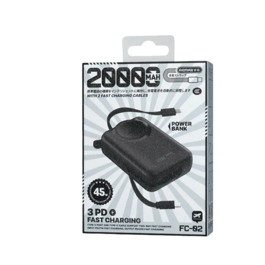 Remax FC-02 45W 20000mAh Fast Charging Power Bank - photo 3 - Shopo.lk