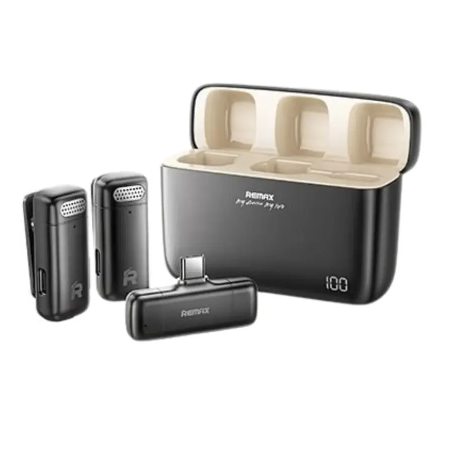 Remax K15 One-to-Two Type-C / lightning Wireless Microphone - photo 2 - Shopo.lk
