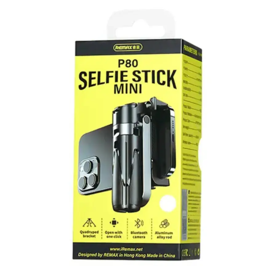 Remax P80 Mini Selfie Stick Tripod Black - photo 3 - Shopo.lk