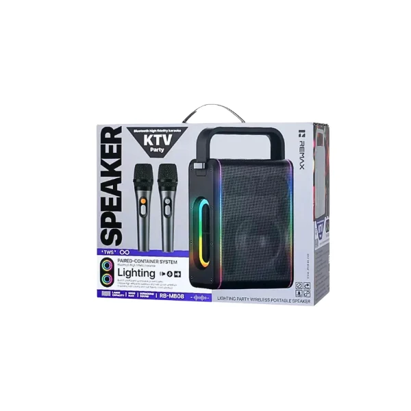 REMAX RB-MB08 60W Bluetooth 6.0 Lighting Party Karaoke Speaker - photo 4 - Shopo.lk