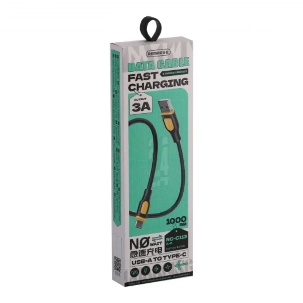 Remax RC-C113 3A Type-C Cable 1M - Black - photo 4 - Shopo.lk