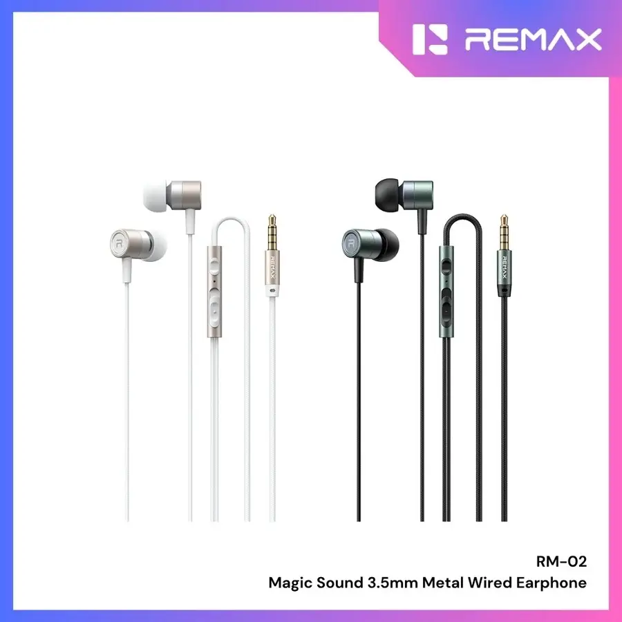 Remax RM-02 Magic Series Music Call Wired Earphones 3.5MM - Shopo.lk Sri Lanka