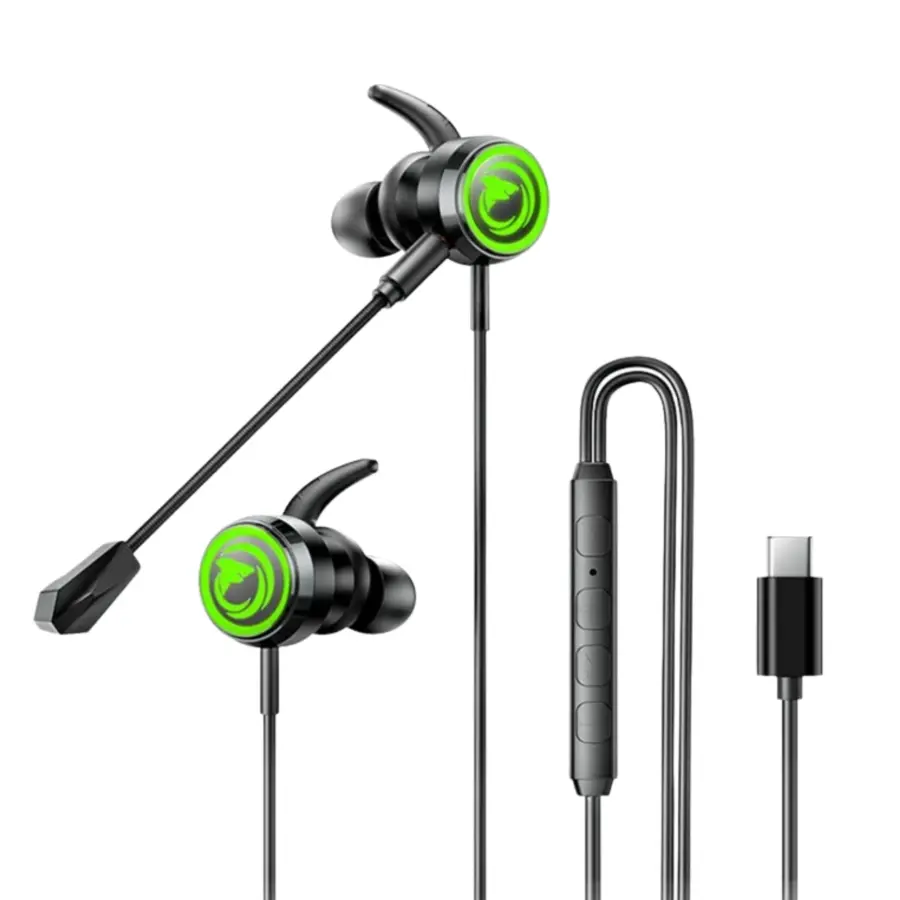 Remax RM-709A Type-C Digital Edition Wired Gaming Earphones - Black - Shopo.lk Sri Lanka