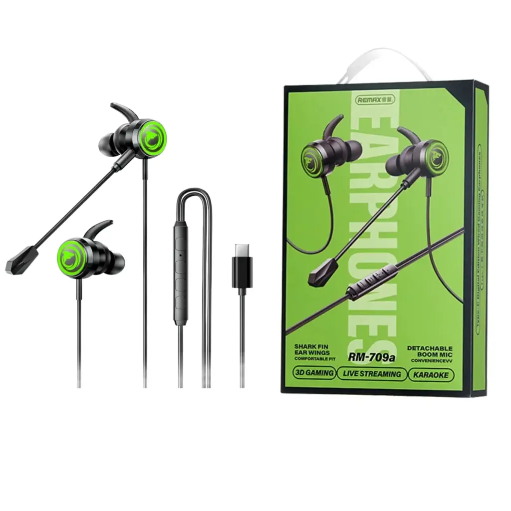 Remax RM-709A Type-C Digital Edition Wired Gaming Earphones - Black - photo 2 - Shopo.lk