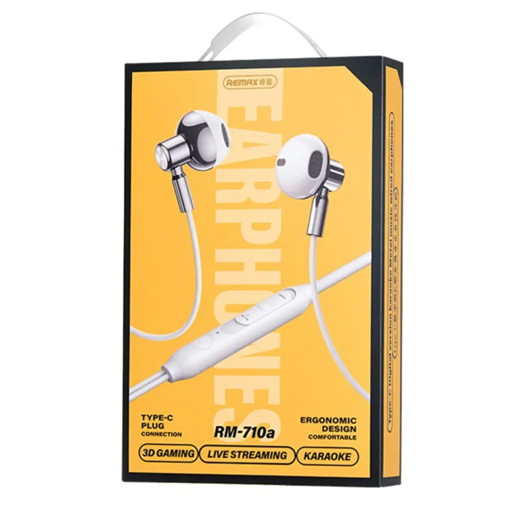 Remax RM-710A Type-C Digital Karaoke Metal Music Wired Earphone - Silver - photo 3 - Shopo.lk