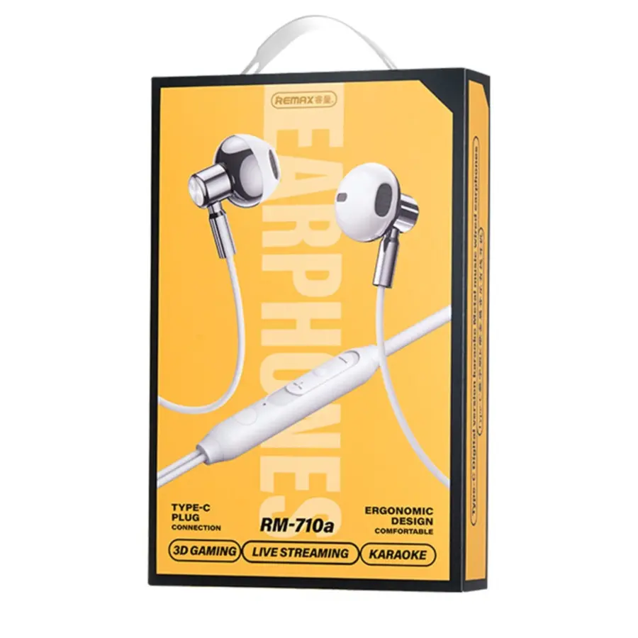 Remax RM-710A Type-C Digital Karaoke Metal Music Wired Earphone - Silver - photo 3 - Shopo.lk