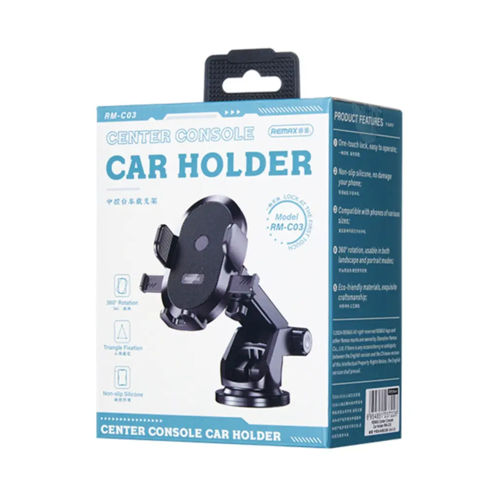Remax RM-C03 Center Console Car Holder Black - photo 3 - Shopo.lk