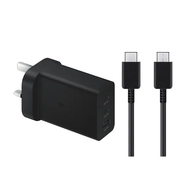 Samsung 65W PD Power Adapter Trio USB-C X 2 Ports USB-A Port and Type-C To C Cable - CN Version - Shopo.lk Sri Lanka