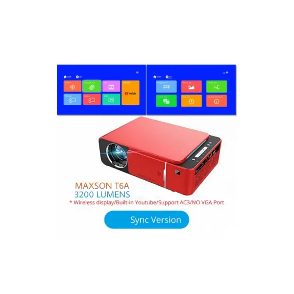 T6A Portable HD LED Projector (Android) Video Beamer 1280 x 720P - photo 2 - Shopo.lk