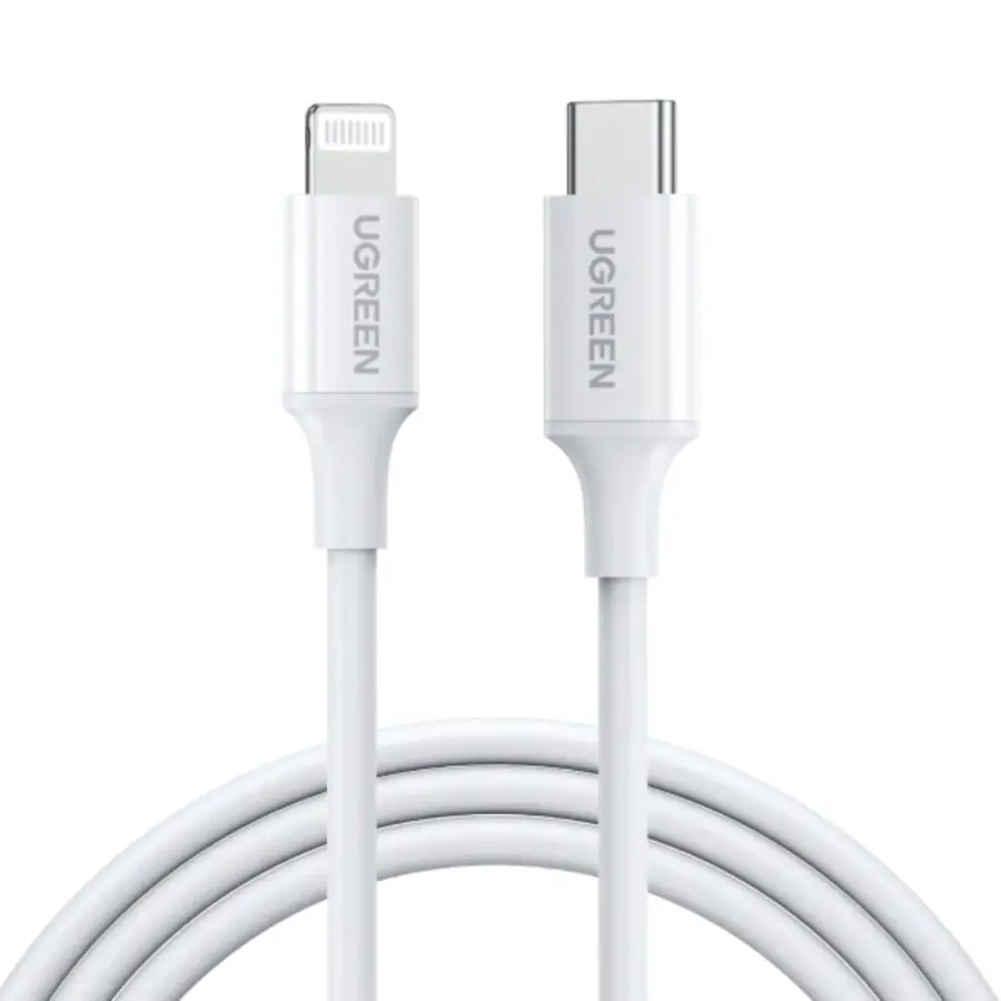 UGREEN 10493 Type-C to Lightning PD Fast Charging Cable 1m White - Shopo.lk Sri Lanka