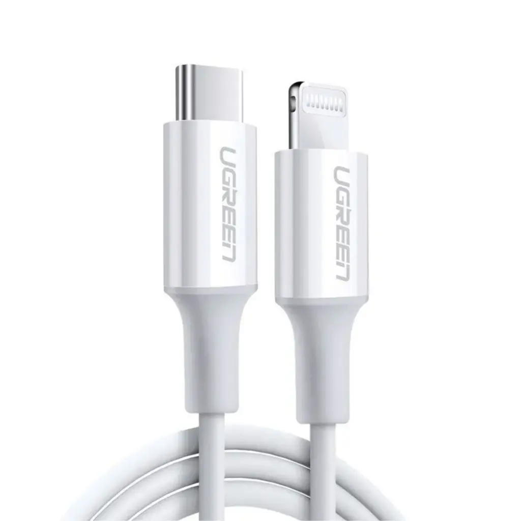 UGREEN 10493 Type-C to Lightning PD Fast Charging Cable 1m White - Shopo.lk Sri Lanka