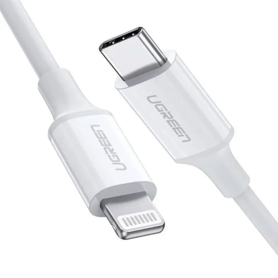 UGREEN 10493 Type-C to Lightning PD Fast Charging Cable 1m White - Shopo.lk Sri Lanka
