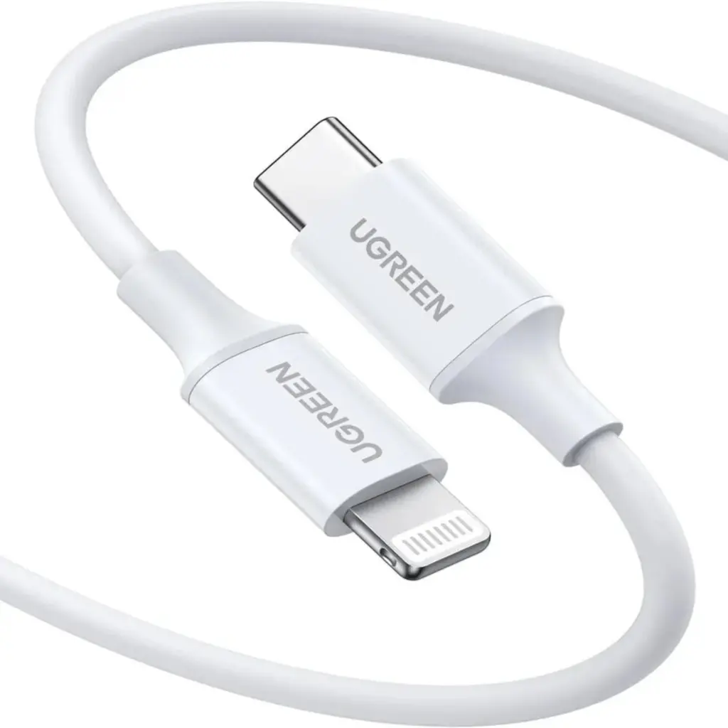 UGREEN 10493 Type-C to Lightning PD Fast Charging Cable 1m White - Shopo.lk Sri Lanka
