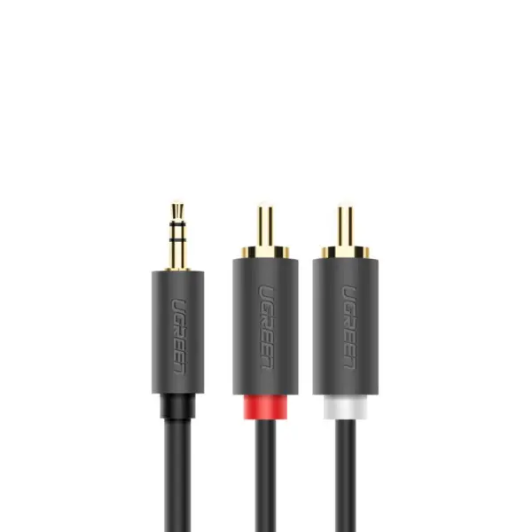 UGREEN 10513 3.5mm Male To 2RCA Male Cable 5m - Gray - Shopo.lk Sri Lanka