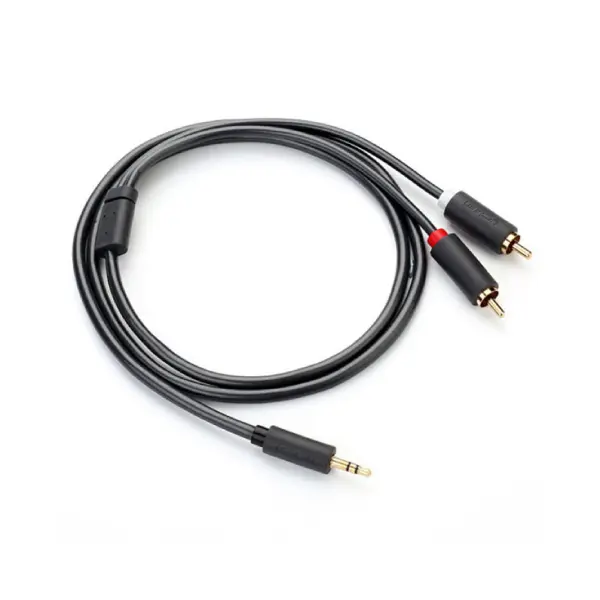 UGREEN 10513 3.5mm Male To 2RCA Male Cable 5m - Gray - Shopo.lk Sri Lanka