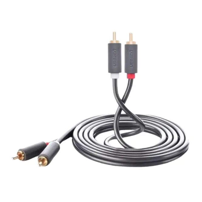 UGREEN 10519 2RCA Male To 2RCA Male Cable 3m - Black - Shopo.lk Sri Lanka