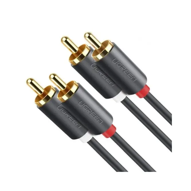 UGREEN 10519 2RCA Male To 2RCA Male Cable 3m - Black - Shopo.lk Sri Lanka