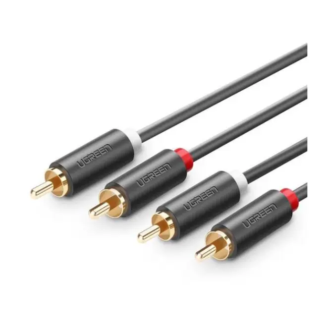 UGREEN 10519 2RCA Male To 2RCA Male Cable 3m - Black - Shopo.lk Sri Lanka