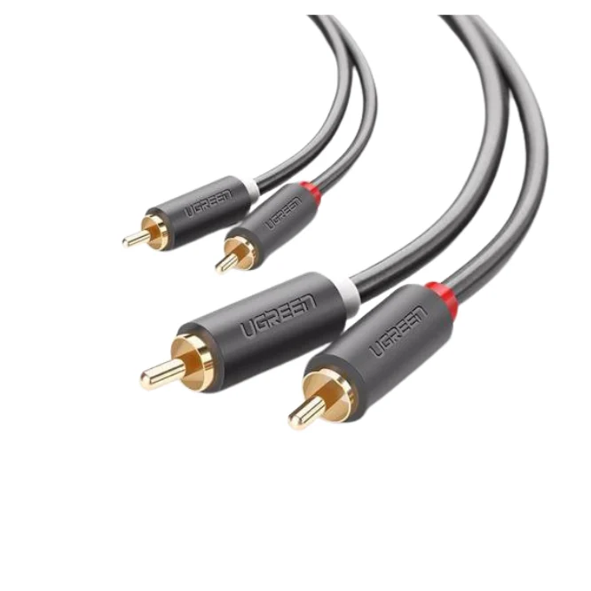 UGREEN 10519 2RCA Male To 2RCA Male Cable 3m - Black - Shopo.lk Sri Lanka