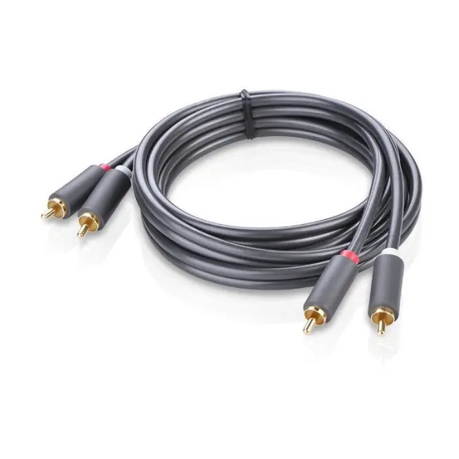 UGREEN 10520 2RCA Male To 2RCA Male Cable 5m - Black - Shopo.lk Sri Lanka