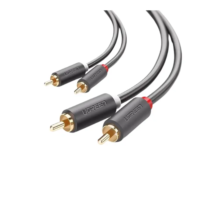 UGREEN 10520 2RCA Male To 2RCA Male Cable 5m - Black - Shopo.lk Sri Lanka