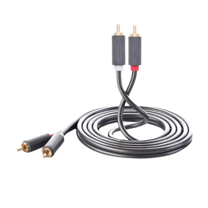 UGREEN 10520 2RCA Male To 2RCA Male Cable 5m - Black - Shopo.lk Sri Lanka