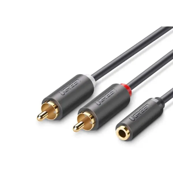 UGREEN 10588 3.5mm Female to 2RCA Male Audio Cable 1m - Shopo.lk Sri Lanka