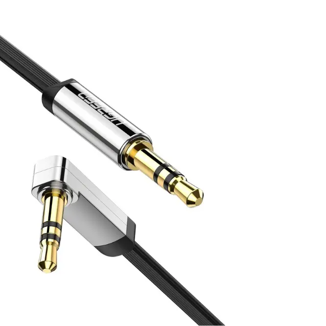 UGREEN 10598 3.5mm Male to 3.5mm Male Straight Angle Flat Cable 1M (Black) - Shopo.lk Sri Lanka