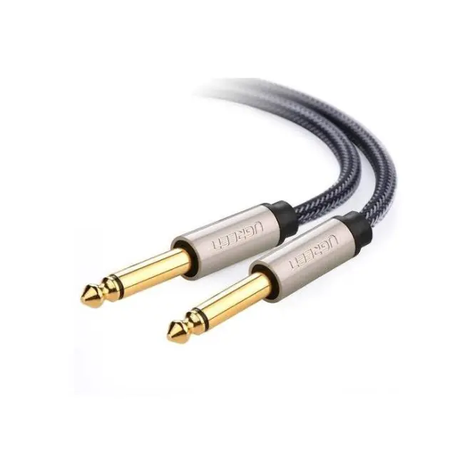 UGREEN 10636 6.5mm Male to Male Stereo Auxiliary Aux Audio Cable 1m Grey - Shopo.lk Sri Lanka