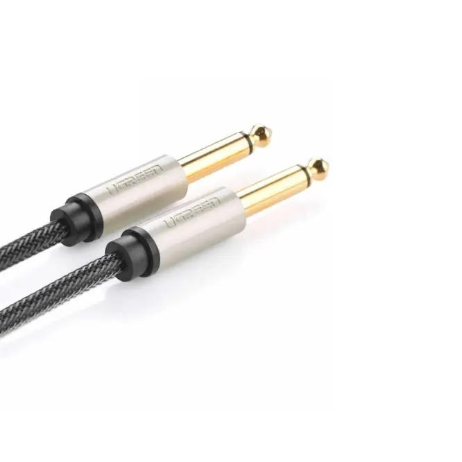 UGREEN 10636 6.5mm Male to Male Stereo Auxiliary Aux Audio Cable 1m Grey - Shopo.lk Sri Lanka