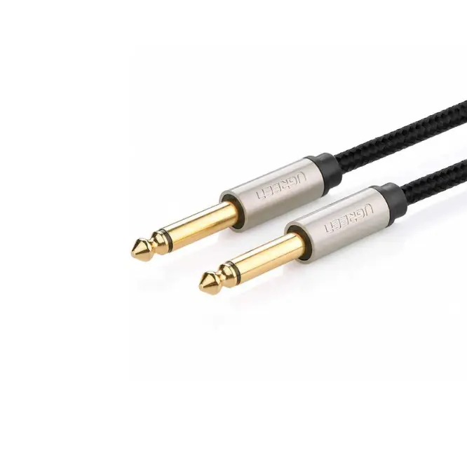 UGREEN 10636 6.5mm Male to Male Stereo Auxiliary Aux Audio Cable 1m Grey - Shopo.lk Sri Lanka