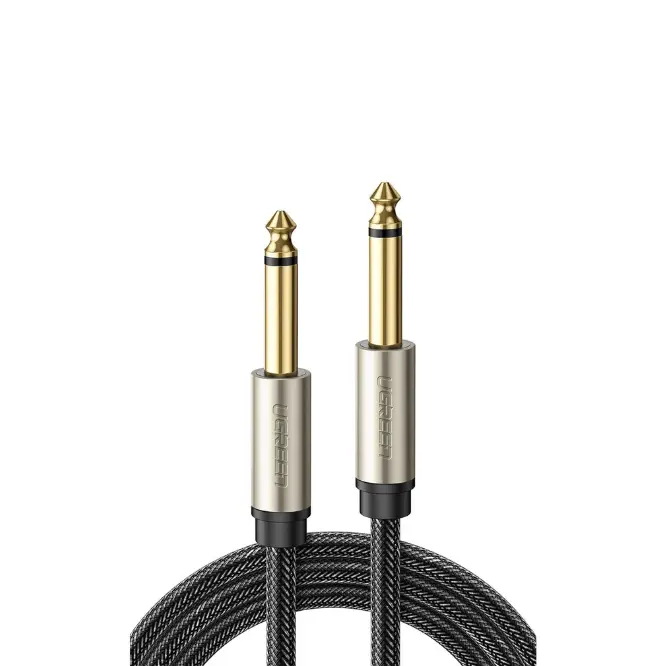 UGREEN 10638 6.35mm Male to Male Stereo Auxiliary Aux Audio Cable - 2M - Gray - Shopo.lk Sri Lanka