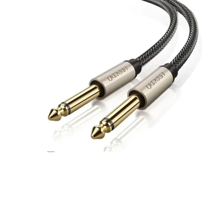 UGREEN 10638 6.35mm Male to Male Stereo Auxiliary Aux Audio Cable - 2M - Gray - Shopo.lk Sri Lanka