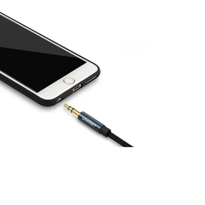 UGREEN 10687 3.5MM Male To 3.5MM Male Cable Gold Plated Metal Case With Braid 2M - Blue - Shopo.lk Sri Lanka