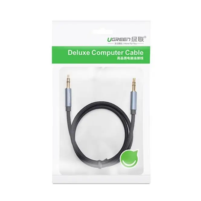 UGREEN 10687 3.5MM Male To 3.5MM Male Cable Gold Plated Metal Case With Braid 2M - Blue - Shopo.lk Sri Lanka