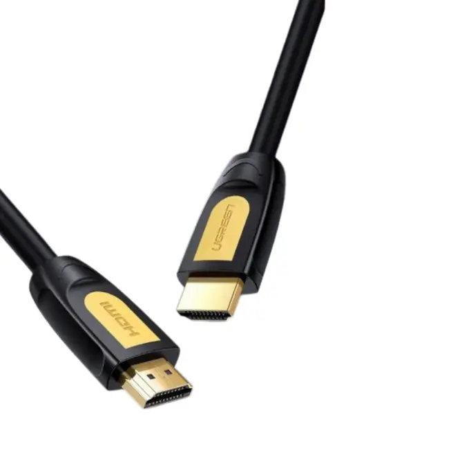 UGREEN 11106 HDMI Round Cable 1.5M Yellow / Black - Shopo.lk Sri Lanka