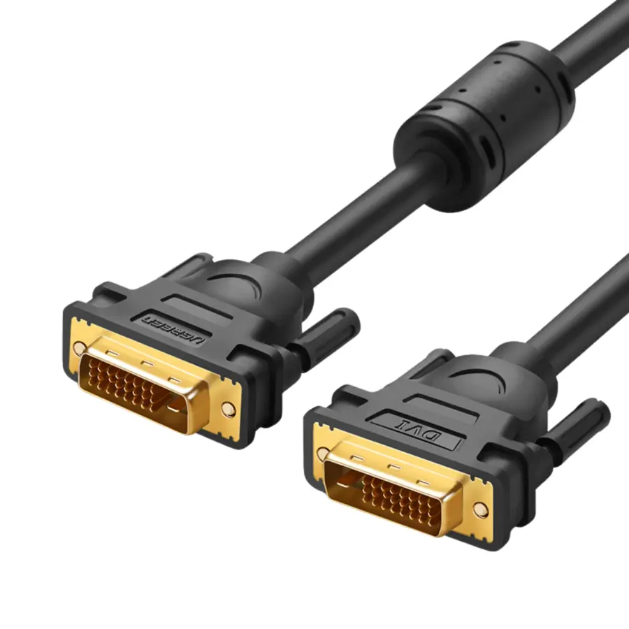 UGREEN 11606 DVI(24+1) Male To Male Cable Gold Plated 1.5m Black - Shopo.lk Sri Lanka