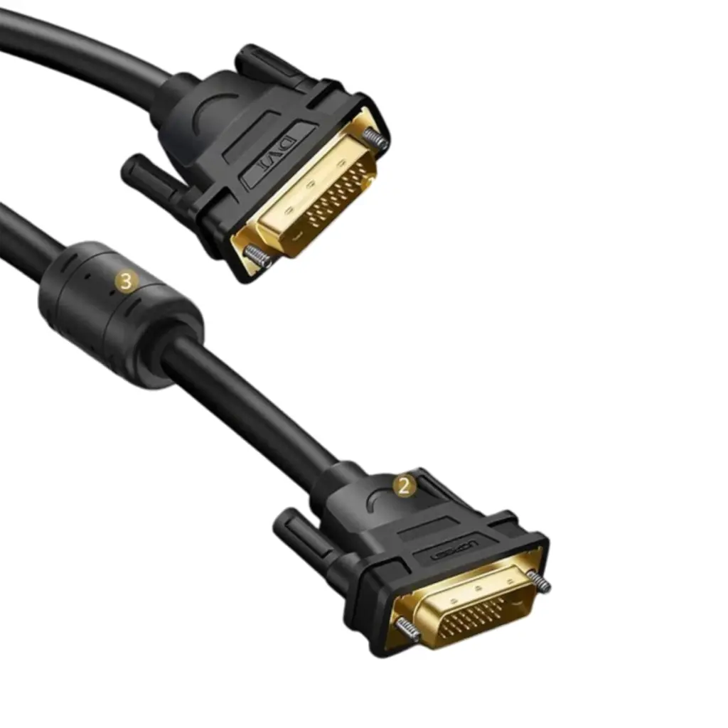 UGREEN 11606 DVI(24+1) Male To Male Cable Gold Plated 1.5m Black - Shopo.lk Sri Lanka