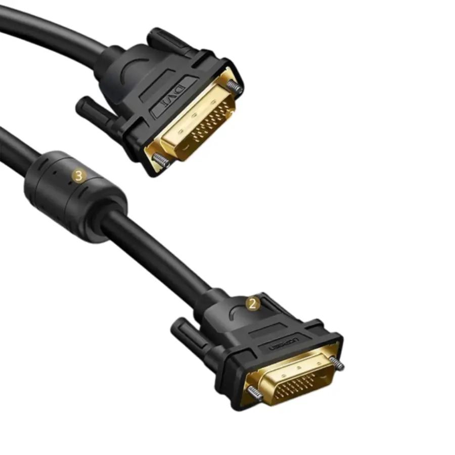 UGREEN 11606 DVI(24+1) Male To Male Cable Gold Plated 1.5m Black - Shopo.lk Sri Lanka