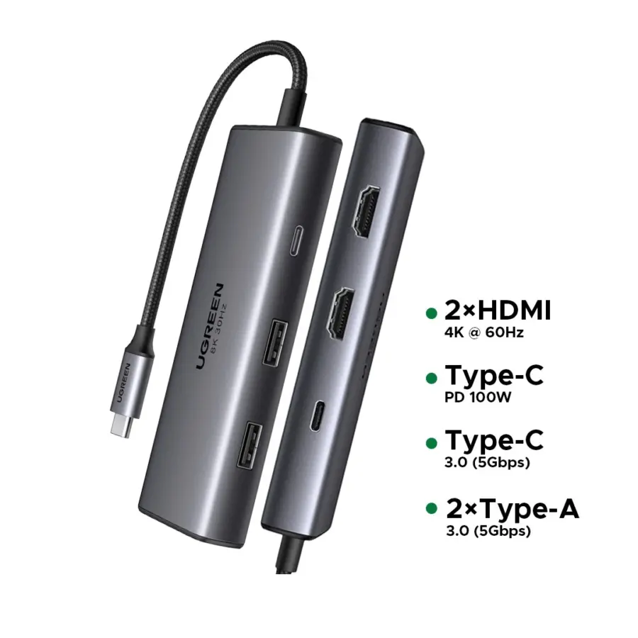 UGREEN 15375 USB-C Multifunction Adapter CM498 - Shopo.lk Sri Lanka