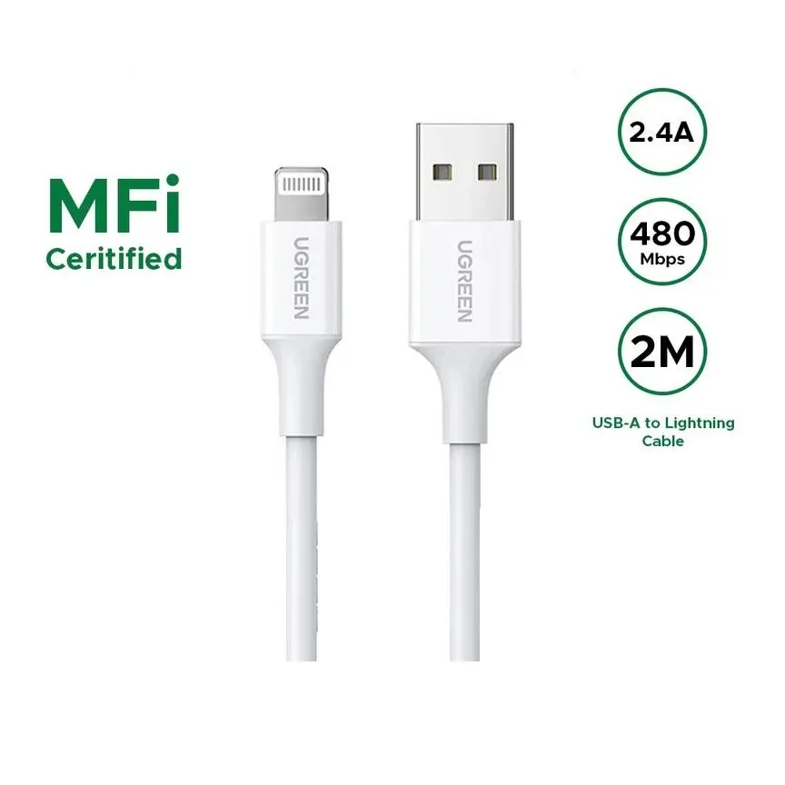 UGREEN 20730 USB to Lightning Cable 2M - Shopo.lk Sri Lanka