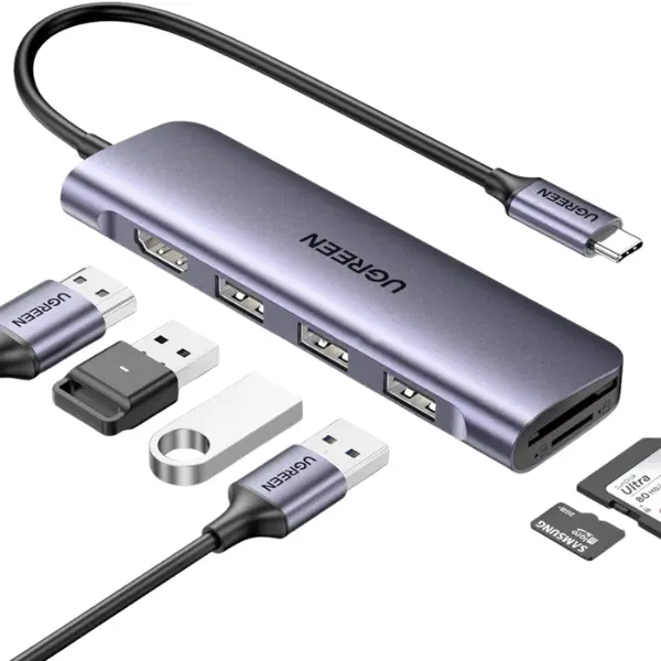 UGREEN 20956A 6-in-1 USB-C Multifunction Adapter - Shopo.lk Sri Lanka