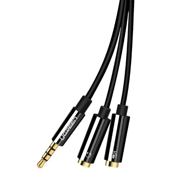 UGREEN 30620 3.5 mm Male to 2-Female Audio Splitter Cable (Black) - Shopo.lk Sri Lanka