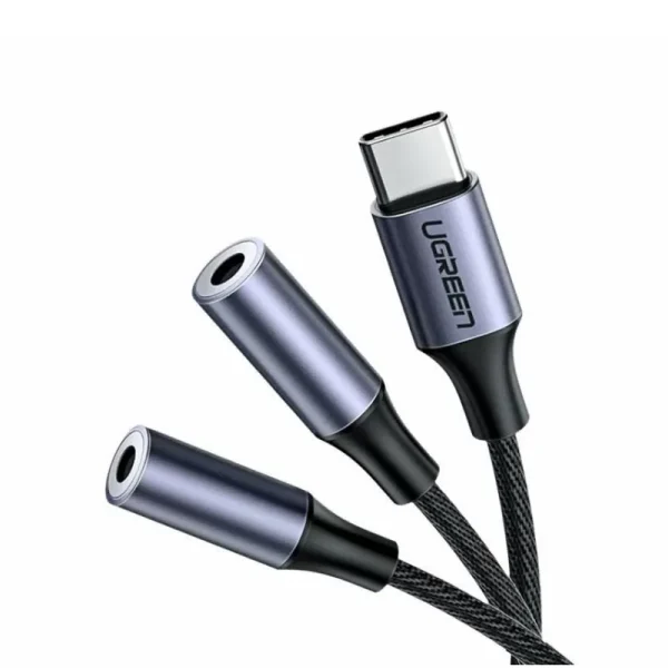 UGREEN 30732 USB-C Male to 2*3.5mm Female Auxiliary Stereo Y Splitter Audio Cable 25cm - Shopo.lk Sri Lanka