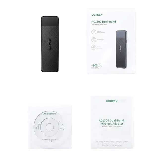 UGREEN 50340 AC1300 5G 2.4G Dual Band USB 3.0 WiFi Adapter - Shopo.lk Sri Lanka