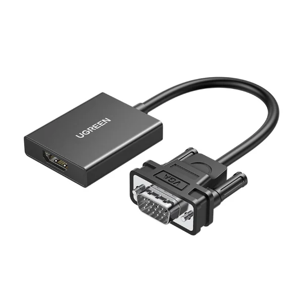 UGREEN 50945 Cable adapter cable VGA (male) - HDMI (female) 0.15m black (CM513) - Shopo.lk Sri Lanka