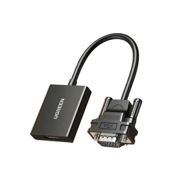 UGREEN 50945 Cable adapter cable VGA (male) - HDMI (female) 0.15m black (CM513) - Shopo.lk Sri Lanka